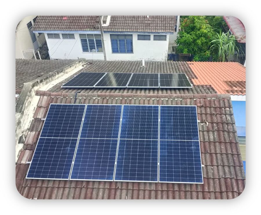 Solar installation on a Malaysian home roof